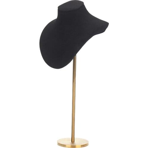 High Quality Black Pendent Display Packaging Stand Portrait Metal Microfiber For Jewelry Box Long Chain Pearl Necklace Organizer