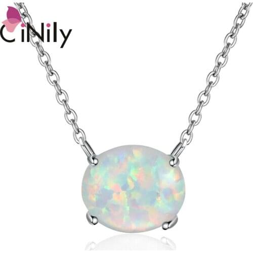 CiNily Egg Shape Delicate Fire Opal 925 Sterling Silver Pendants for Party Gift Women Fine Jewelry Pendant Necklace OL73-75
