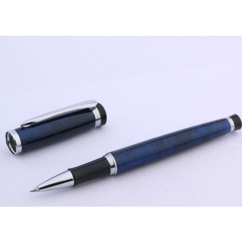 Luxury High quality 508 Magic Blue Silver Trim GIFT Rollerball Pen Metal ball point pen Stationery Office school supplies
