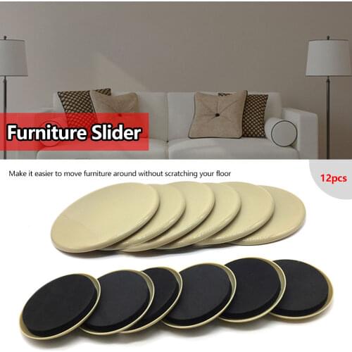 12pcs Furniture Sliders Floor Protectors Reusable Heavy Furniture Movers Sliders For Carpet Quickly And Easily