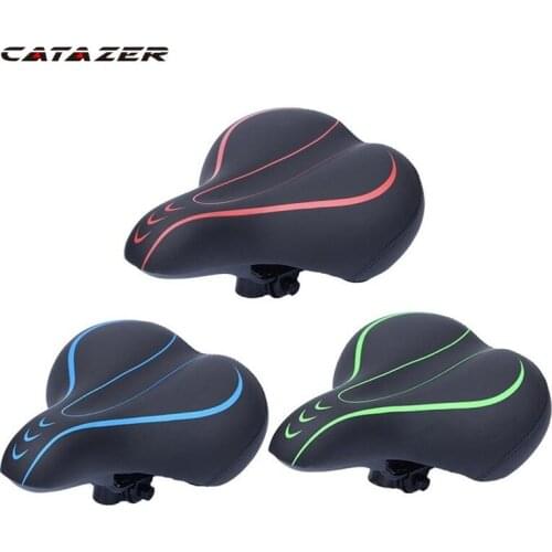 Comfortable Shock Absorption Simple Bike Saddle Bike Seat for Woman Male Waterproof Leather Bicycle Seat