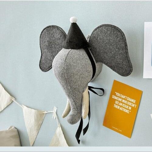 Kids Room Decoration 3D Animal Heads Christmas Wall Hanging Decor for Children Room Nursery Kindergarten Childrens Playground