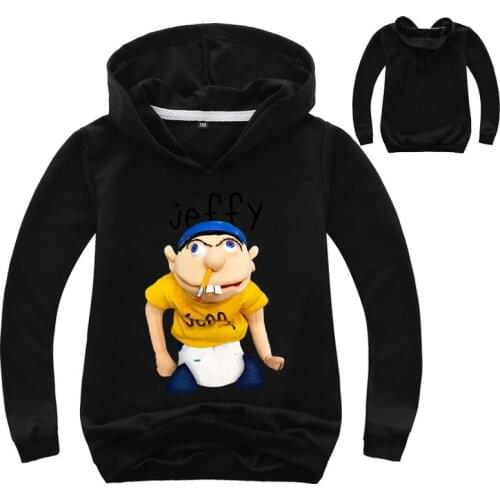 Spring Children Cartoon Anime Puppet Funny Jeffy Youth Print Hoodies Boy Coat Girl Sweatshirt Kid Long Sleeve T-Shirt Hooded Top
