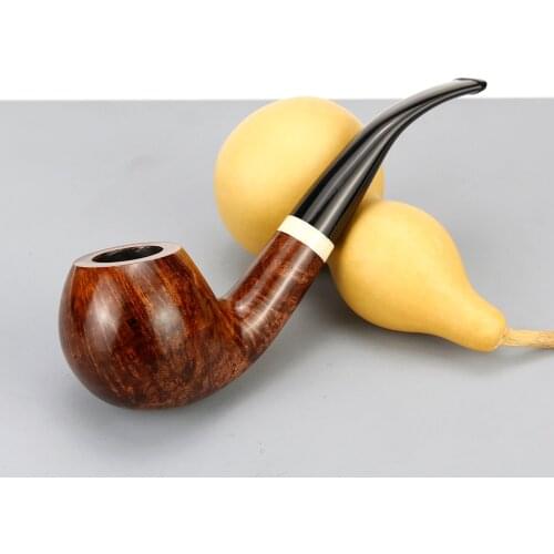 Vintage Bent Briar Wood Pipe Handmade 9mm Filter Smoking Pipe White Ring Briar Tobacco Pipe 74 tools free Briar Pipe Smoke