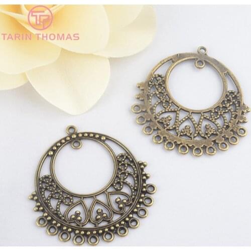 Vintage Charms & Pendants 41*39MM Antique Bronze Alloy Earring Connector 10PCS