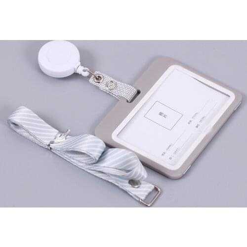 Retractable Lanyards ID Badge Holder ABS Plastic Bus Pass Case Cover Slip Men Womens Bank Credit Card Holder Strap Cardholder