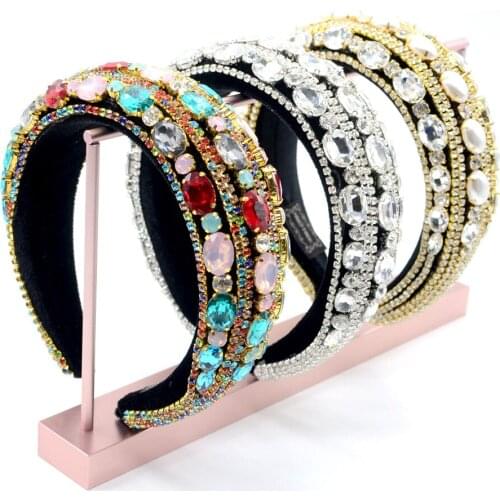Full Crystal Sponge Rhinestone Headbands For Women European and American Baroque Hairband Luxury Headdress Hair Accessories