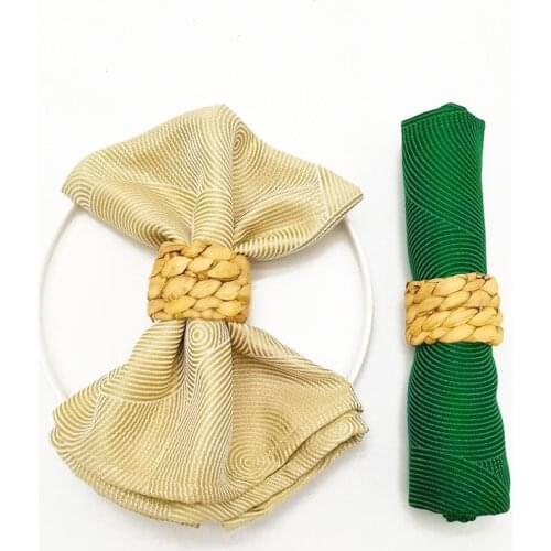 1/6pcs Natural Material Straw Corn Husk Napkin Holder Water Hyacinth Grass Napkin Buckle Napkin Ring Wedding Table Decoration