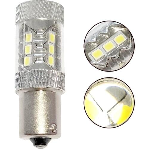 1PC 80W 12-24V 1156 Chip High Bright LED Reverse Lights BA15S Turn Signals Light High Power P21W LED Rear Tail Bulbs