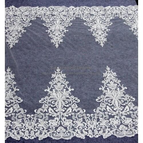 120cm by yard super high quality computer embroidery fabirc for wedding dress clothing accessories lace trim