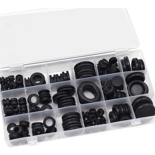 125pcs 18 Sizes Grommet Kit Sealing Set Rubber Tool Plugs Waterproof Conductor Assortment Cables Gasket Ring Protect Wire