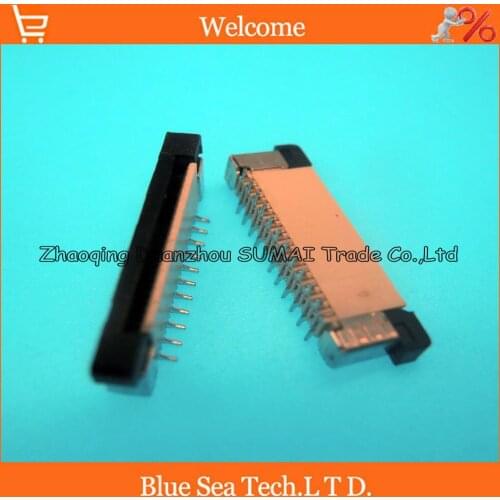 22Pin Erect SMD type Staggered Pin FPC/FFC 22 Pin 0.5mm cable connector socket for LCD screen of DVD/GPS/MP3/PDA/Phone ect