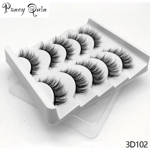 5 Pairs/Set 3D Makeup Faux Mink Lashes Fluffy Soft Wispy Volume Natural long False Eyelashes Reusable Eyelashs Wholesale