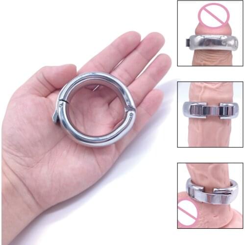 Adjustable 4 Size Metal Cock Ring Glans Ring Magnetic Sheath Compound Male Circumcision Ring V Type Penis Ring Sex Toys for Men
