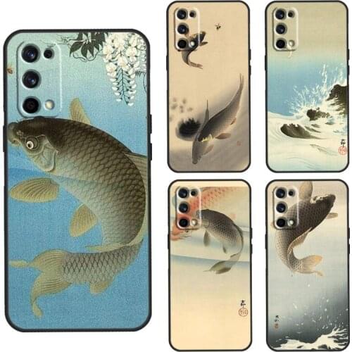 Carp Koi Fish Watercolor Case For OnePlus 8T 7T Nord 7 8 9 Pro Cover For Realme 8 7 6 Pro Q3 C3 C11 C15 C21 GT Neo