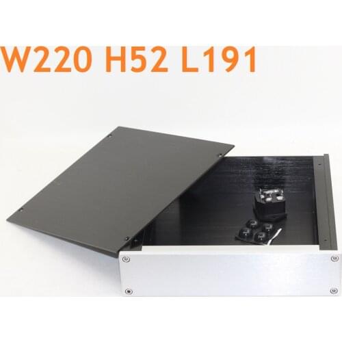 Aluminum Headphone Case Preamplifier Chassis Preamp DAC Decoder Tube Amplifier Power Supply Box AMP Enclosure Rear W220 H52 L191