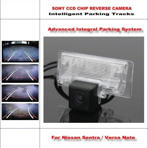 Car Rear Camera For Nissan Sentra Pulsa/Versa Note 2014-2016 Reverse NTSC RCA AUX SONY Intelligent Parking Tracks CAM