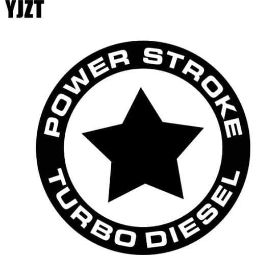 YJZT 15.2CM*15.2CM POWER STROKE TURBO DIESEL Decal Car Sticker Vinyl Drift Black Silver C10-00921