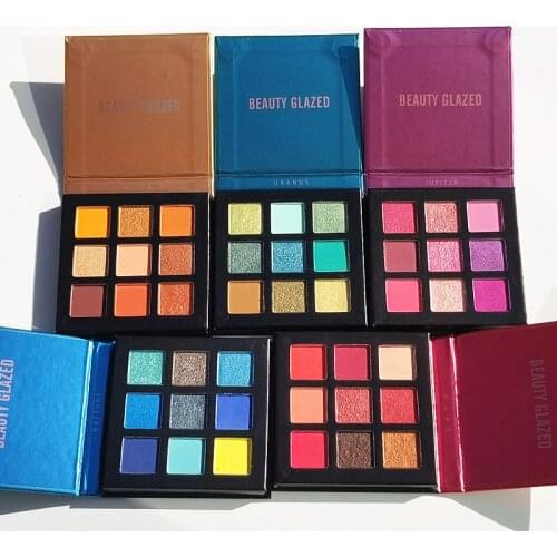 Beauty Glazed 9 Color Makeup Eyeshadow Pallete Glitter Matte Eyeshadow Palette Glitter Pigment Waterproof Makeup Palette TSLM1