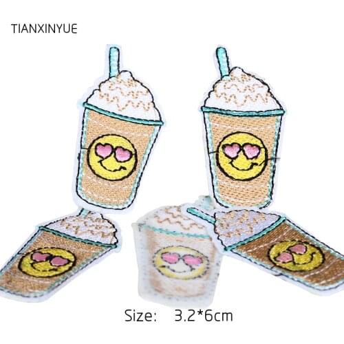 TIANXINYUE Brand Patches 20pcs/lot Cold drink patch iron on patch Motif sew on iron on Applique DIY accessory