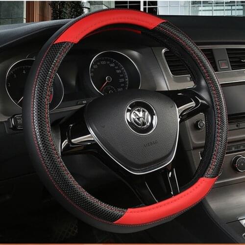 D Shape Car Steering Wheel Cover Leather for Golf K3 POLO JATTA Suzuki Swift Nissan Rogue 2017 2018 2019 2020