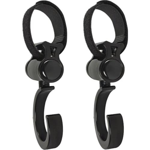 2pcs Baby Stroller Hooks Hanger Baby Bag Pram Rotate 360 Degree Cart Hook Baby Stroller Accessories