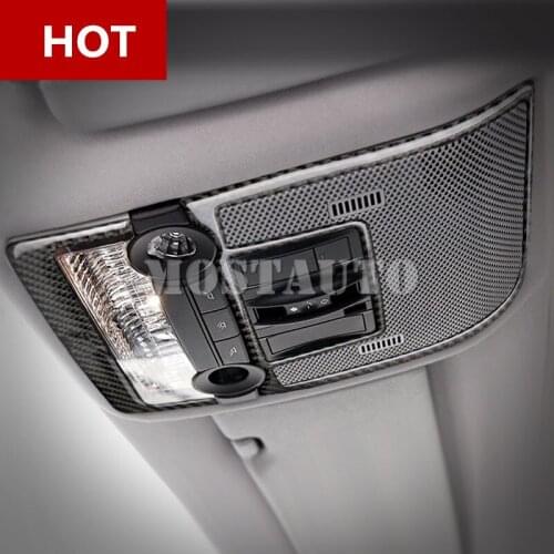 For BMW X5 E70 2008-2013 X6 E71 2009-2014 Carbon Fiber Roof Front Reading Light Trim Cover 2pcs Car Accessories Interior