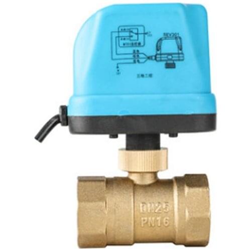 DN15/20/25/32 AC220V Electric Water 2 Way Brass Motorized Ball Valve Switch Type Three-wire Two Control Electric Ball Valve