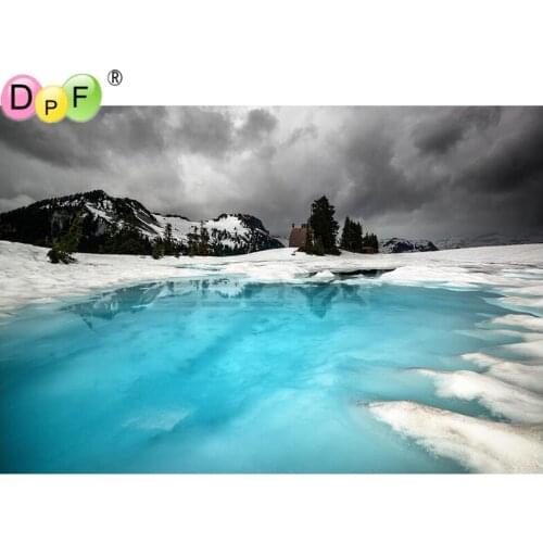 DPF diamond embroidery Ice Lake Snow diamond painting cross stitch needlework diamond mosaic full square rhinestone home decor