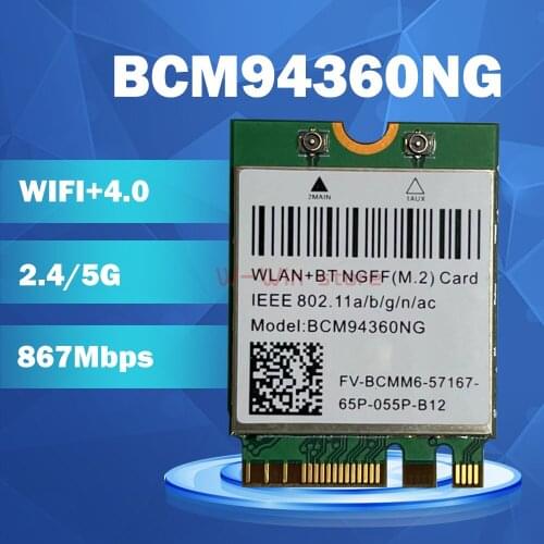 Dual Band 1200Mbps BCM94360NG WiFi Card For MacOS Hackintosh 802.11ac Bluetooth 4.0 Wireless Adapter Network Lan Card WIN7/8/10