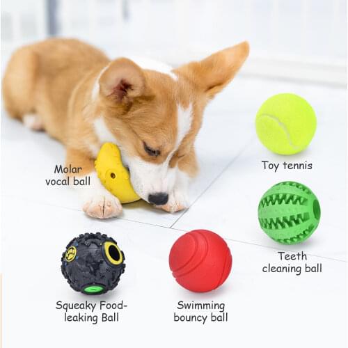 Feeko Dog Toys Squeak Interactive Balls Treat Dispenser Pets Dogs Accessories Rubber Pet Ball Toys For Dog Chew Toys