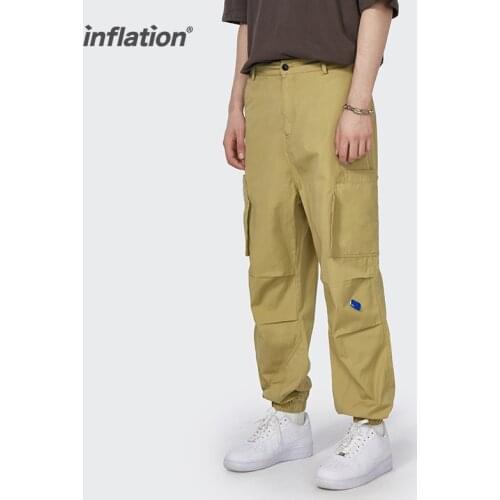 INFLATION Harajuku Cargo Pants Men Japanese Streetwear 2021 Spring Khaki Jogger Pants Men Hip Hop Harem Pants 3610TS21