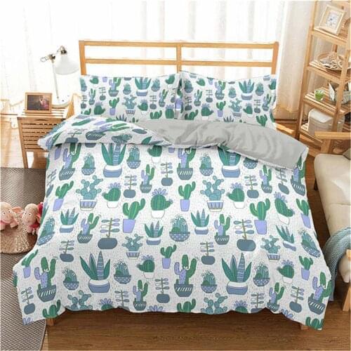 Cartoon Cactus Plant Printed Bedding Set Bedroom Home By Condom Bedding Set Pillowcase Set Full King Single Queen Size