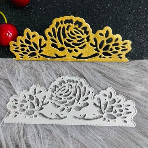 Lace rose flower border Metal Cutting Dies for DIY Scrapbook Paper Cards Embossed Decorative Craft Die Cut handmade craft