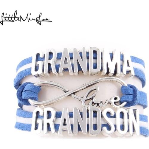 Little Minglou grandma love grandson bracelet infinity love charm men Bracelets & Bangles for women jewelry best family gift