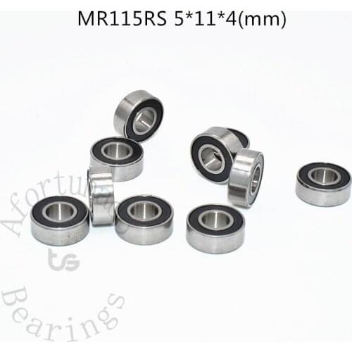 MR115RS 5*11*4(mm) 10pieces bearing rubber sealed free shipping ABEC-5 chrome steel miniature bearings Transmission Parts