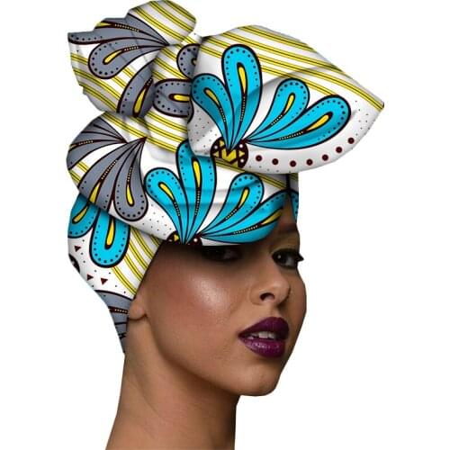 Fashion Print Turban African Scarf Headband Women Hair Accessories Girls Head Wrap Bands Traditional Rich Bazin Dashiki Clothes