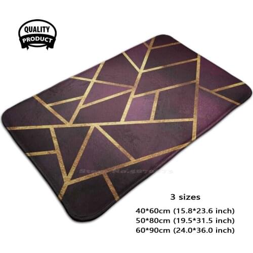 Pink Gold Stone Geometric Soft House Family Anti-Slip Mat Rug Carpet Pink Stone Purple Navy Gold Geometric Geometric Ele Tumblr