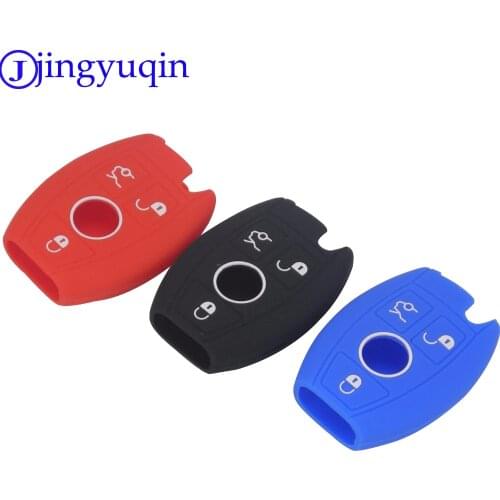 Jingyuqin 10pcs For Mercedes-Benz W203 W211 W204 W205 W212 CLK A B C S-class key accessories silicone car key set