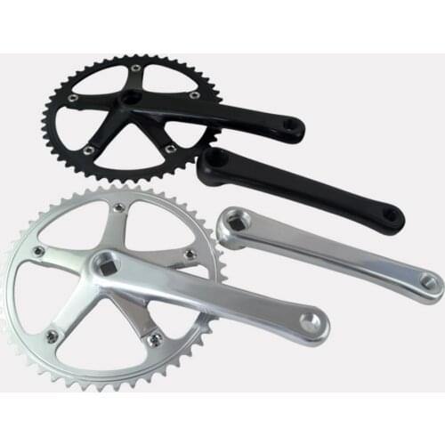 1 set Fixed Gear Crankset 7075 Single Speed Track Bike 144BCD 49T 170mm vintage cranks CNC Black Silver