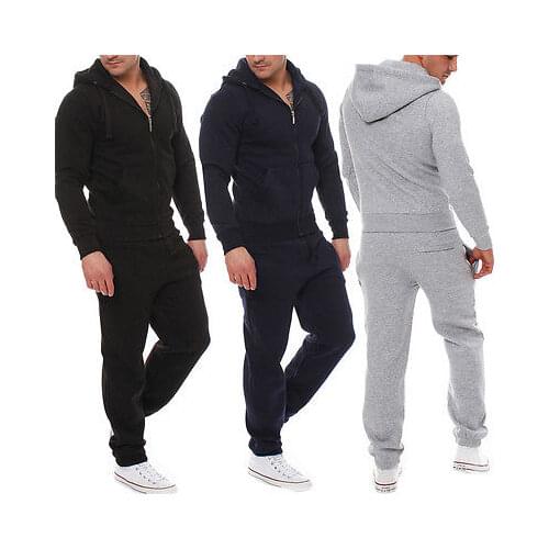 NEW Arrivals Muscle Mens Fitness Suits Workout Tracksuit Hoodie Bottoms Pants 2Pcs Sets Sportsuits