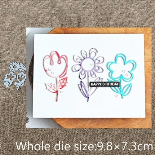 New Design Craft Metal Cutting Die die cuts 3Pcs Flower decoration scrapbook Album Paper Card Craft Embossing die cuts