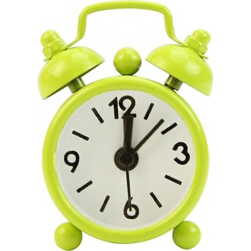 New Home Outdoor Portable Cute Mini Cartoon Dial Number Round Desk Alarm Clock