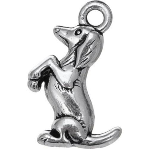 Bulk Tibetan Silver Plated Dachshund Dog Charms Animal metal charms Jewelry pendants jewelry making charms for bracelets