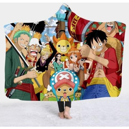 NEW Anime 3D Printing Throw Hooded Blanket Wearable Warm Fleece Bedding Office Quilts Soft Adults Travel 08