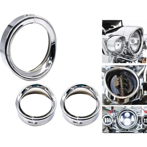 Motorcycle 7" Inch Headlight 4.5inch fog light Trim Ring Visor bracket for Touring Road King Electra Glide Softail FLD/FLH