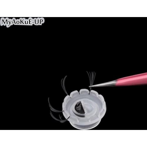 Eyelashes Blossom Ring Cup 100pcs Disposable eyelashes glue holder plastic Stand Quick Flowering For Eyelashes Extension Makeup