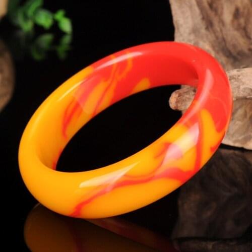 Genuine Natural Color Jade Bangle Red Yellow Bracelet Charm Fashion Accessories Carved Amulet Gifts for Lady Party Gift