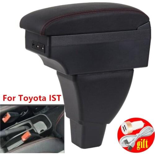 For Toyota ist armrest box central Store content Storage box with cup holder ashtray products with USB LED
