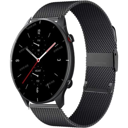 Milanese Watchband 22mm Silver Stainless Steel Strap Band Replacement Bracelet For Huami Amazfit GTR 2E GTR 47mm Smart Watch